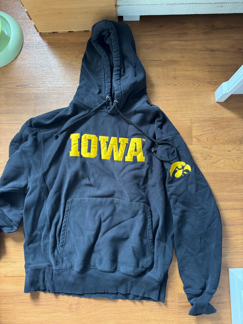 Nike Black Hoodie with Yellow IOWA Logo